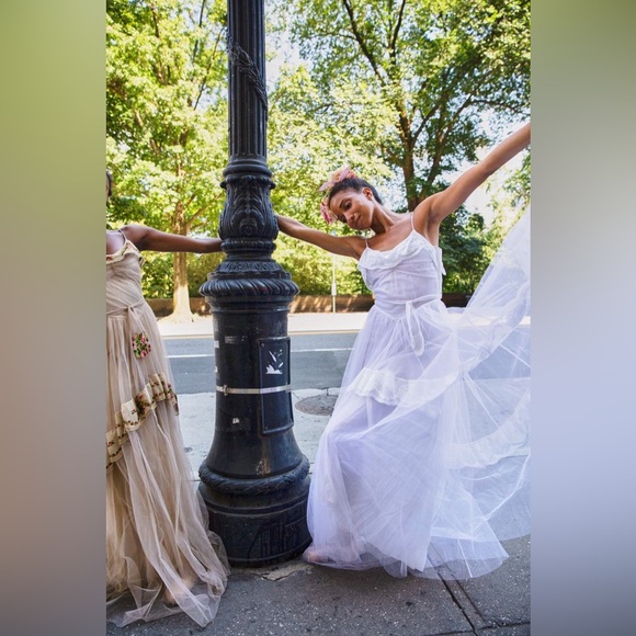 NWT LOVESHACKFANCY Avianna Antique Gown White Size 2 Silk - Picture 15 of 15